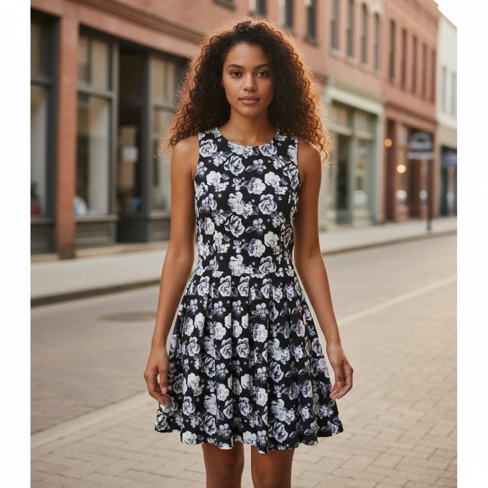 Superdry Womens Floral Print Fit & Flare Skater Dress Size S NWOT
